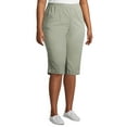 thumbnail image 2 of Just My Size Women’s Plus Size Pull-On Bling Tab Capri Pants, 2 of 7