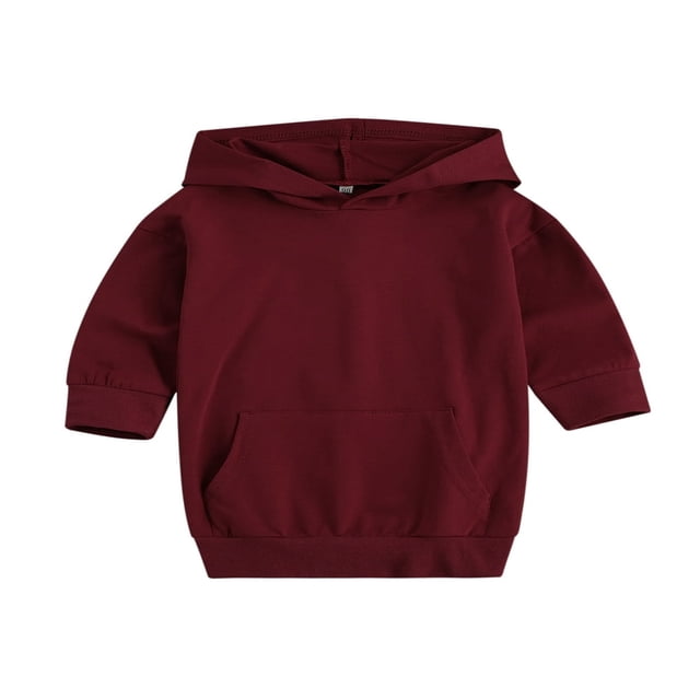 PENGXIANG Robe à Capuche pour Bébé Fille Tenues Solides Manches Longues Pull-Over avec Poche Robe Droite Longue Violette 1-2 Ans
