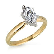 1 Carat Marquise-Cut Diamond Solitaire in 14kt Yellow Gold - IGI Certified