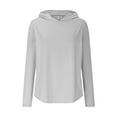 thumbnail image 4 of yoeyez Maillot Dermoprotecteur pour Femmes Upf 50+ Protection Uv Manches Longues Chandails d'Entraînement contre le Soleil Coupe Sèche Randonnée Natation Chandail Hauts d'Entraînement avec Poches Gris,2TG, 4 of 7