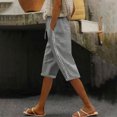 thumbnail image 2 of Tumotour Linen Shorts For Women Running Workout Gym Short High Waisted With Pocket Half Shorts Pants Drawstring Side Pockets For Casual Wear, 2 of 9