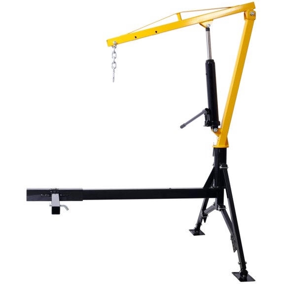Receiver Hitch Mounted Hydraulic Pickup Truck Crane, 1000 lbs Capacity, 3 Boom Capacities (500, 750, 1000 lbs), Adjustable Lift Range (24" - 78"), Portable and Easy to Use
