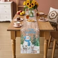 thumbnail image 2 of Merry Christmas Table Runner 90 Inches Long Farmhouse Dress Scarves, Rustic Xmas Tree Elk Blue Snowman Snowflake Dining Tablerunner for Coffee Table/Kitchen Island/Party Décor, 13" x 90", 2 of 8