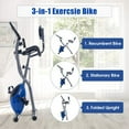Folding Recumbent Exercise Bike, 3in1 Compact Stationary Bicycles