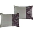 thumbnail image 2 of ESCA 7-Piece Menula Purple & Gray Embroidery Comforter Bedding Set - OEKO-TEX Standard 100, Breathable, All Season, Extra Soft, Lightweight - King/Cal King Size, 2 of 4