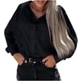 thumbnail image 2 of SHOPESSA Womens Tops Plus Size Long Sleeve Workout Shirts Casual Solid Turn-down Collar Cardigan Buttons Blouse Tops, 2 of 8