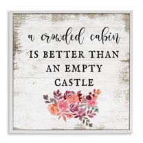 Stupell Industries Charming Cabin Rustic Phrase Typography Painting White Framed Art Print Wall Art, 24 x 24