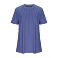 thumbnail image 4 of ZyeKqe Womens Tops Casual Summer Round Neck Short Sleeve Basic Tunics Pleated Loose Fitted Plain Shirts, 4 of 4