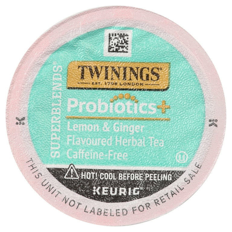Twinings Lemon & Ginger Probiotics Herbal Tea, Digestive Support