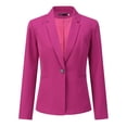thumbnail image 2 of AZoiNM Women's 2 Piece Blazer Suit Set Slim Fit Business Casual One Button Jacket and Elastic Waist Pantsuit for Office Work, 2 of 10