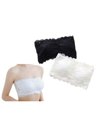 WOWENY Lace Bandeau Bra Strapless Bras for Women Comfort Wireless