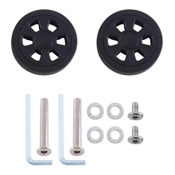55mmx12mm Luggage Wheels Replacement Wear Resistant Environmental Protection PU Suitcase Replacement Wheels Black 2Pair