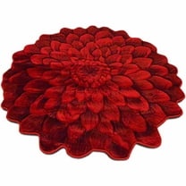Flowers Rug Design 303 - 5'3"x5'3" Round, Red