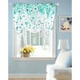 thumbnail image 2 of Turquoise Polka Dot Tie Up Curtains for Window, Thermal Insulated Balloon Shade Adjustable Rod Pocket Curtains Valance Panels for Kitchen Bathroom Cafe 52 x 45 Abstract Modern Art Dots Watercolor, 2 of 6