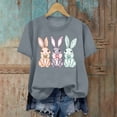 thumbnail image 4 of Tnhcen Women's Easter Bunny Print Graphic Tee Casual Short Sleeve Round Neck Plus Size S-3XL Cotton Spandex Polyester Stretchy Comfortable Spring Holiday Wear, 4 of 6