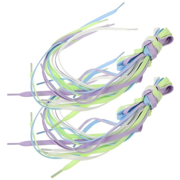 COMPUKAS 4 Pairs Casual Flat Design Shoelaces Shoelaces Green Luminous Effect Men Women