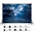 thumbnail image 2 of Moon Backdrop Night Bright Full Moon Starry Sky Photography Background Birthday Baby Shower Party Decoration Wallpaper Supplies Photo Booth Props, 2 of 5