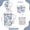 thumbnail image 5 of STPgoods Blue Flowers Bone China Tea and Coffee Mug in Gift Box 10.1 fl oz Porcelain Coffee Cup in White and Blue, 5 of 6