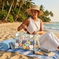 thumbnail image 6 of ZUXONGSY Cartoon Cat Print PVC Tote Bag for Women, Waterproof Clear Shoulder Bag with Zipper, Large Shopper Handbag for Daily Commute and Beach Trips, 6 of 7