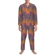 thumbnail image 3 of Honeii Lavender Flowers Pattern Mens Pajamas Set,2pcs Men's Lounge Long Sleeve Sleep Shirt and Pajama Bottoms Sleepwear Set,Mens Pjs Sets-Small, 3 of 7