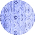 thumbnail image 1 of Ahgly Company Machine Washable Indoor Round Abstract Blue Contemporary Area Rugs, 8' Round, 1 of 4