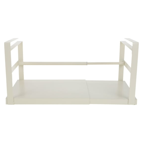 IDEANATEGRATE Single Layer Expandable Under Shelf Basket Iron White 1Set For Home Office Use