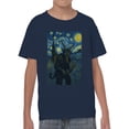 thumbnail image 2 of Starry Night Krampus Art Print Youth's T-shirt, 2 of 3