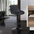 thumbnail image 2 of Armen Living Tabouret de Bar Moderne en Faux Cuir Réglable Noir et Gris, 2 of 5