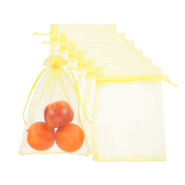 50Pack Fruit Protection Bags, 5.9x3.9inch Netting Cover Bag, Yellow