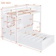 thumbnail image 5 of Twin Bunk Bed with Built-in Wardrobe & Hydraulic Lift, 6 Drawers + Open Shelves, White Twin Over Twin for Space-Saving Storage, 5 of 9