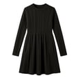 thumbnail image 7 of OGLCCG Girls Ribbed Knit Sweater Dress Crewneck Long Sleeve A-Line Dresses Fall Casual Flowy Swing Dress with Pockets(Black,11-12 Years), 7 of 7