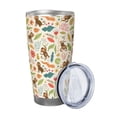 thumbnail image 2 of Fotbe Monkeys in the Jungle Pattern 20 oz Tumbler Stainless Steel Vacuum Insulated Coffee Ice Cup Double Wall Travel Flask Leak-proof Coffee Cup-Straw Three-piece Set, 2 of 8