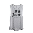 thumbnail image 1 of Thread Tank Designs - I Love Jesus Women's Sleeveless Muscle Tank Top Tee, 1 of 4