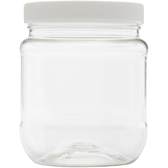 CLEARVIEW CONTAINERS Multi-Pack (64 Oz Round Jar Black Lid 6 pack)