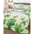 thumbnail image 3 of Quilts King Size Bedding Set, Spring Botanical Lightweight Quilted Comforter, Watercolor Ivy Ferns Leaves Ombre Green Soft Reversible Bedspread Coverlet with Pillow Covers for All Season, 96" x 106", 3 of 7