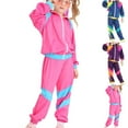 thumbnail image 5 of Odeerbi 2-14 Años Niños Niñas Sudaderas de Colores Hip Hop Conjuntos de Baile Deporte Sudadera de Manga Larga Con Cuello Redondo Y Cremallera Conjunto, 5 of 5