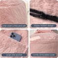 thumbnail image 3 of 5ft Faux Fur Convertible Bean Bag Bed, Giant Bean Bag Chair with Removable Washable Cover, Large Lazy Floor Sofa with Side Pocket for Living Room, Bedroom, Dorm, Pink, 3 of 6