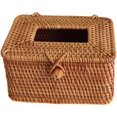 thumbnail image 4 of Caja de papel de ratán, caja de pañuelos, sala de estar de estilo rústico, oficina, automóvil, canasta de almacenamiento, caja de papel, tubo de pañuelos circular, 4 of 4