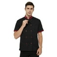 thumbnail image 5 of Toptie Short Sleeve Chef Coat Jacket Black Lightweight Button Chef Uniform, 5 of 7