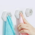 thumbnail image 2 of Mosiee 2Pcs Creative Towel Storage Racks Hanger Adhesive Towel Plug Holder Wall Mounted Bathroom Waterproof Kitchen Rag Clip Organizer, 2 of 9