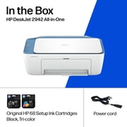 HP DeskJet 2942 Wireless All-in-One Color Inkjet Printer, 3 Months Free Instant Ink, Retro Sky Blue