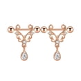 thumbnail image 2 of 1 par de piercings para el cuerpo, joyería para el pezón, anillos de moda, barra Punk para fiesta para niñas y mujeres, barra perforada decorativa con diamantes de imitación de Sunnimix Anillos de pezón, 2 of 8
