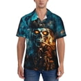 thumbnail image 7 of Men's Casual Short Sleeve Button Down Hawaiian Shirts,Skeleton Pirate Skull Shirts Regular Fit Beach Bowling Shirts with Front Pocket,L, 7 of 7