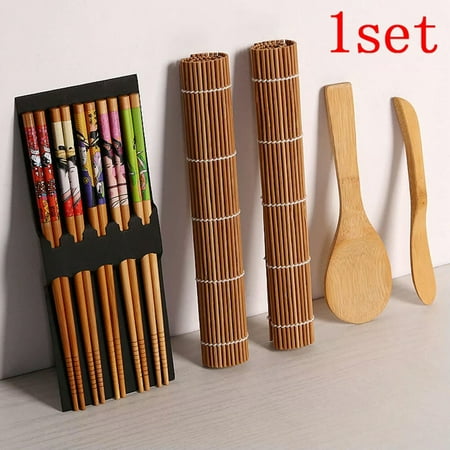 

BLOPQ 14pcs/set DIY Bamboo Sushi Maker Set Rice Sushi Making Kits Roll Cooking-default