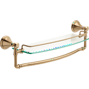 Delta Cassidy 18" Glass Shelf with Removable Bar, Champagne Bronze
