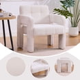 thumbnail image 4 of S-HOME Modern Minimalist Casual Single Armchair Living Room, Bedroom, Office Area Chair Padded Armchair Nordic Style Casual Seating, Beige, 4 of 18