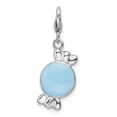 thumbnail image 3 of Amore La Vita  Sterling Silver Rhodium-plated Polished Enameled Piece of Candy in Wrapper Charm with Fancy Lobster Clasp, 3 of 5
