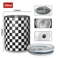 thumbnail image 4 of 12oz Coffee Tumblers Black White Checkered Pattern Stainless Steel Vacuum Insulated Travel Tumbler Coffee Cups Mug with Lid and Straw with Cleaning Brush for Cold & Hot Drinks, 4 of 5