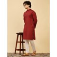 thumbnail image 5 of SKAVIJ Kurta Pajama Set for Men Cotton 2 Piece Top Bottom Traditional Indian Dress Red M, 5 of 11