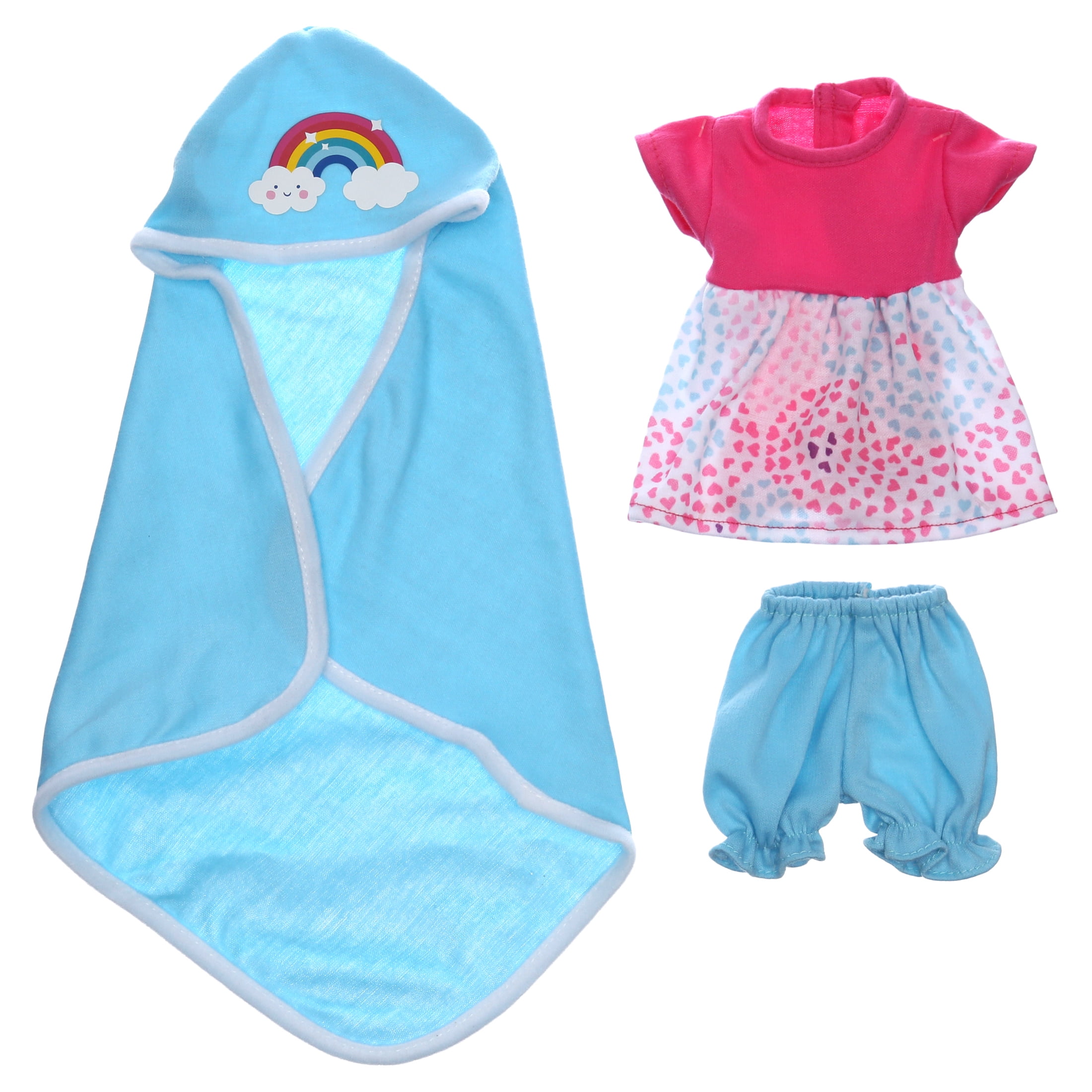 My Sweet Love 12.5" Baby Doll and Outfits Play Set, Rainbow, 6 Pieces
